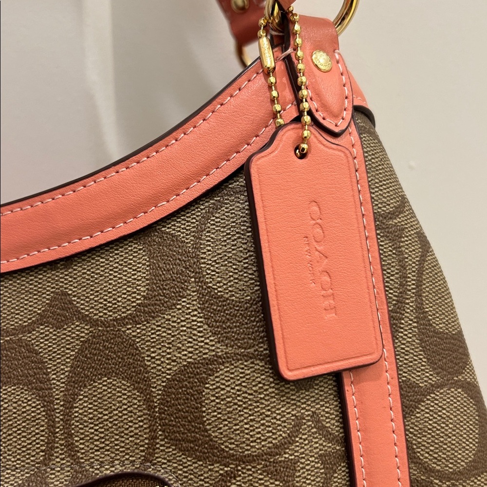 Coach (NWOT) Kristy Shoulder Bag in Signature Canvas with Light Coral Trim - Picture 5 of 14